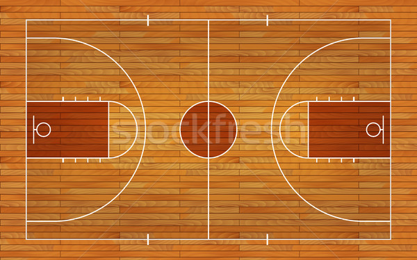Basketball court floor with line on wood texture background. Vector illustration Stock photo © olehsvetiukha