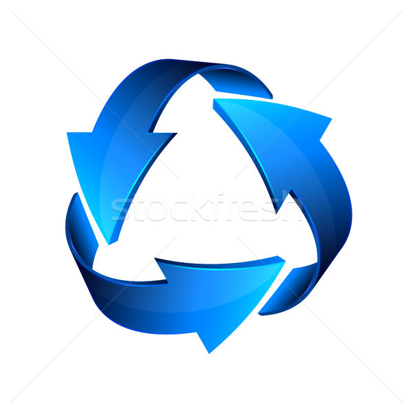 Blue recycle arrows, recycle simbol, vector Stock photo © olehsvetiukha