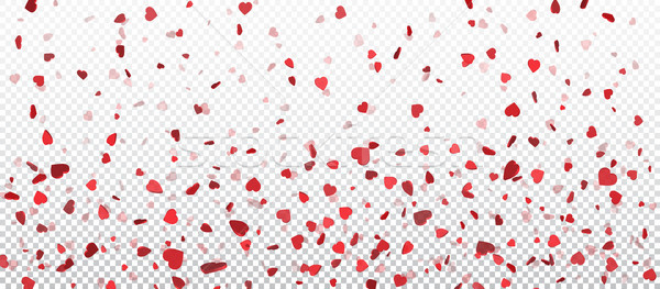 Red flying heart confetti, Valentines day background. Design element for romantic love greeting card Stock photo © olehsvetiukha