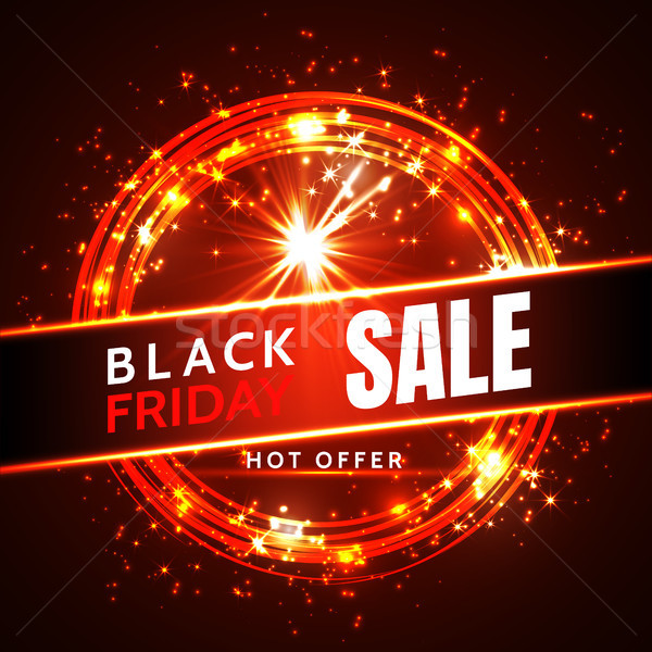 black friday sale neon vector banners. illustration Stock photo © olehsvetiukha