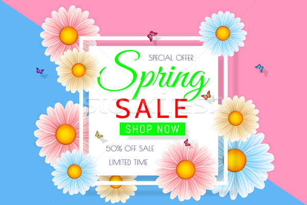 Primavera venta diseno hermosa colorido vector de la flor Foto stock © olehsvetiukha