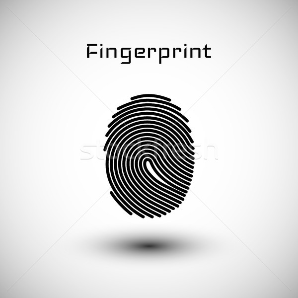 Stock photo: Finger-print Scanning Identification System. Biometric Authorization and Business Security Concept. 