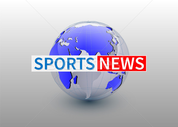 Stock photo: Sports news, world news backgorund with planet, TV news design. Vector