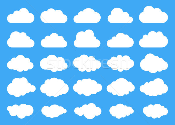 Felhők sziluettek vektor szett formák gyűjtemény Stock fotó © olehsvetiukha