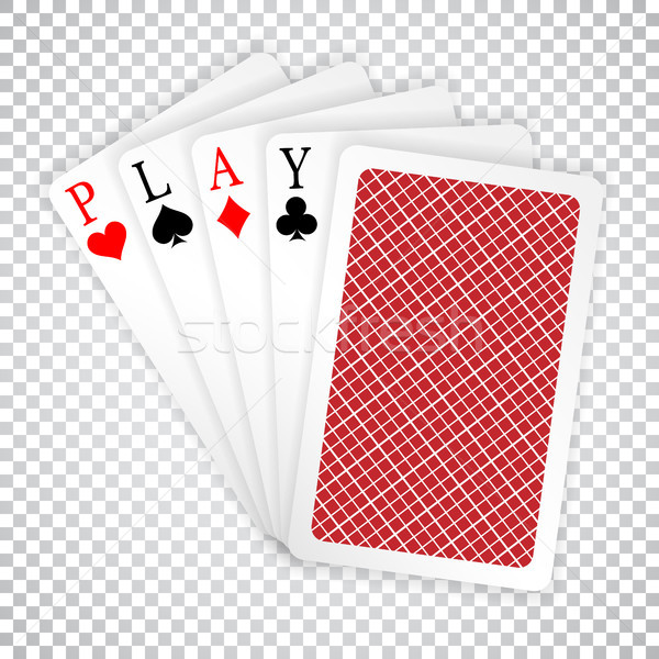 Play word aces poker hand fly and one closed playing cards suits. Winning poker hand Stock photo © olehsvetiukha