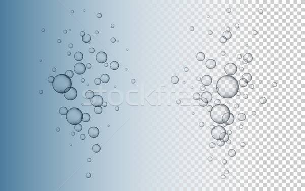 Water bubbles Vector illustration. Abstract Bubbles. Blue transparent background with bubbles Stock photo © olehsvetiukha