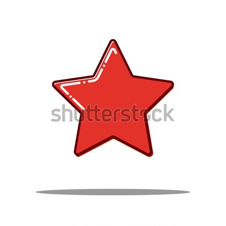 Red Star Flat line icon concept. Vector Stock photo © olehsvetiukha