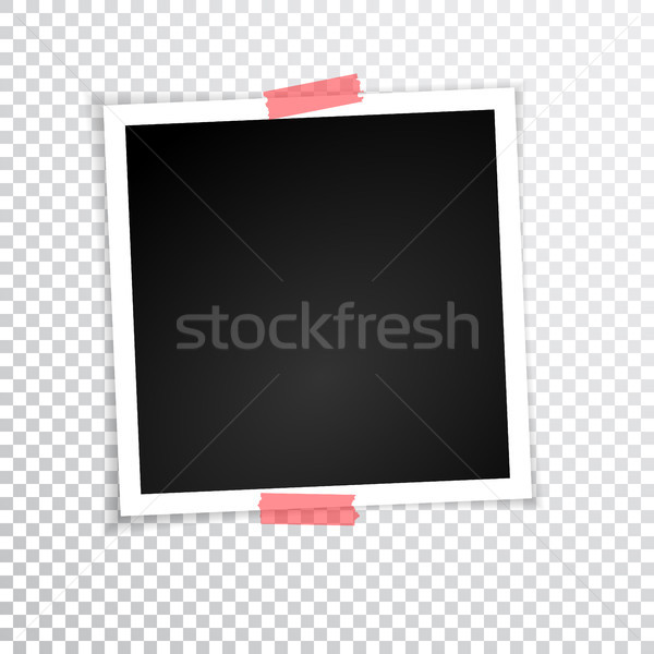 Stock photo: Retro photo frame with shadows. Vector illustration