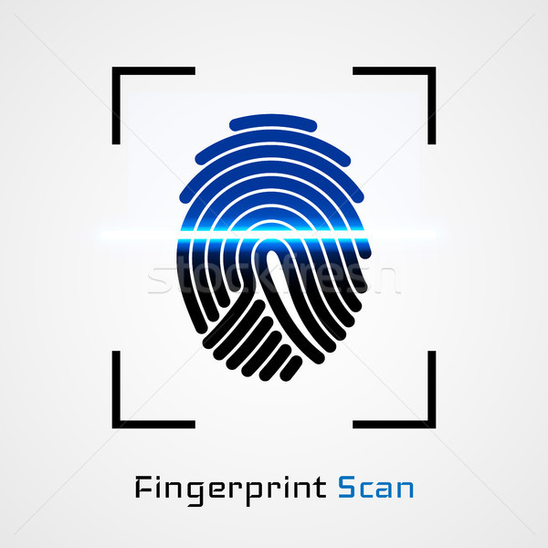 Fingerabdruck Identifizierung Genehmigung Business Sicherheit Hand Stock foto © olehsvetiukha