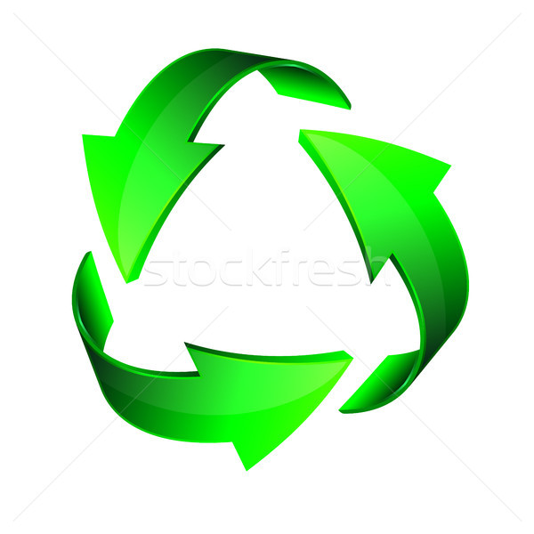Stock photo: Green recycle arrows, recycle simbol, vector
