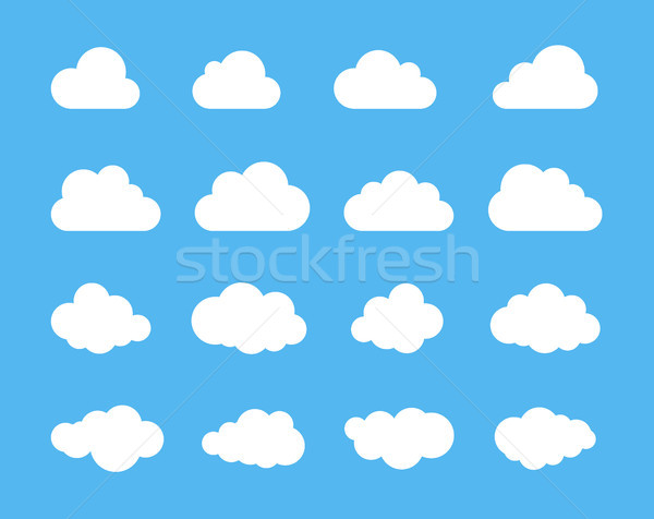 Clouds silhouettes. Vector set of clouds shapes. Collection of various forms and contours. Design el Stock photo © olehsvetiukha