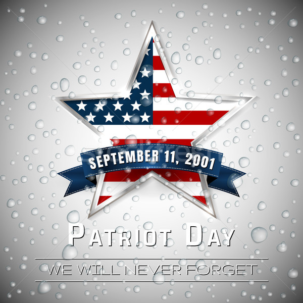 Patriot Day 9.11 digital sign with star onthe raindrop background, vector illustration Stock photo © olehsvetiukha