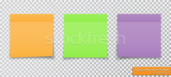 collection of different colored sticky notes with shadow Stock photo © olehsvetiukha