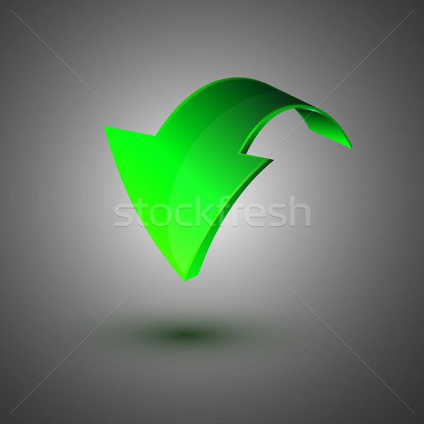 Green 3d arrow, vector Stock photo © olehsvetiukha