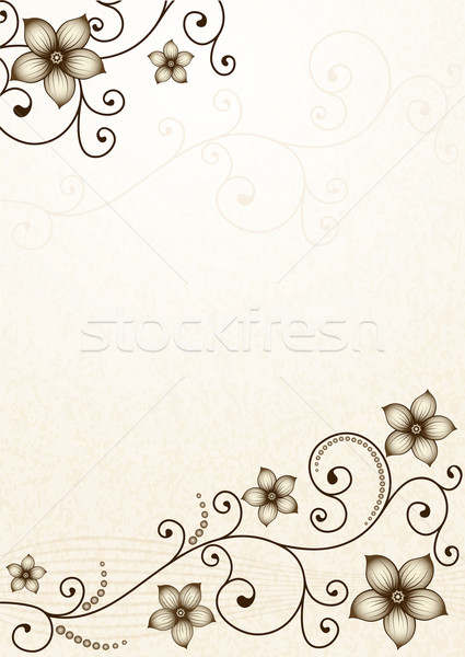 Old paper with floral pattern Stock photo © OlgaDrozd