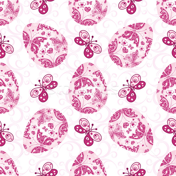 Pasen naadloos patroon geschilderd roze Stockfoto © OlgaDrozd