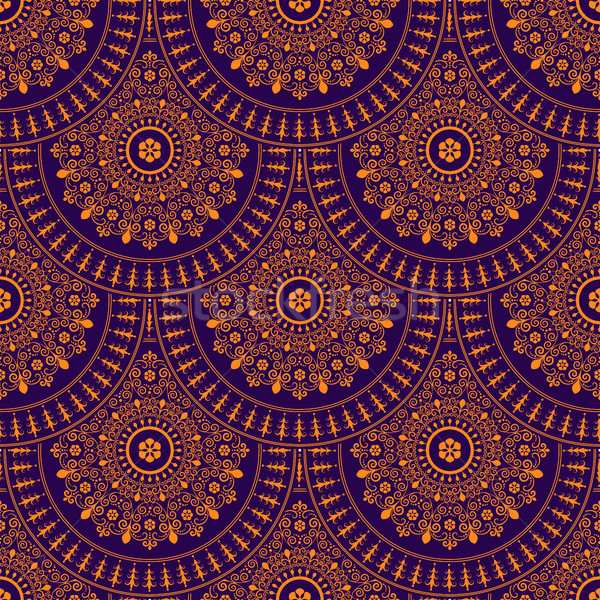 Stock photo: Vintage seamless bicolour pattern