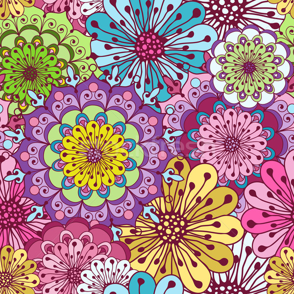 Floral Muster lebendig farbenreich Blumen Stock foto © OlgaDrozd