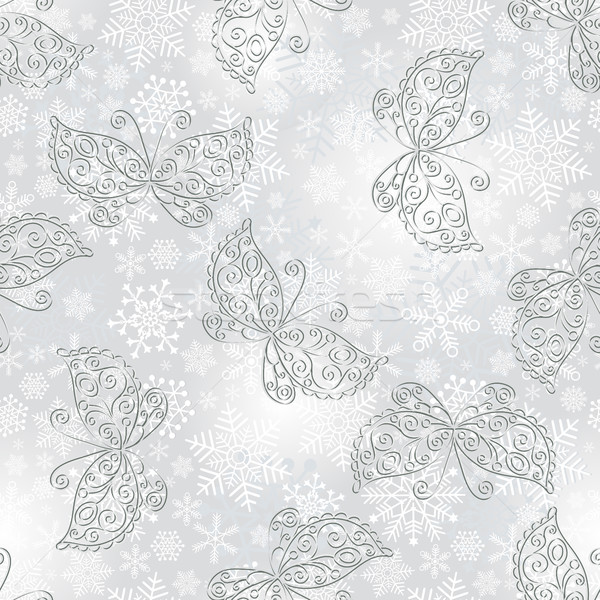 Winter seamless silvery spotty pattern Stock photo © OlgaDrozd