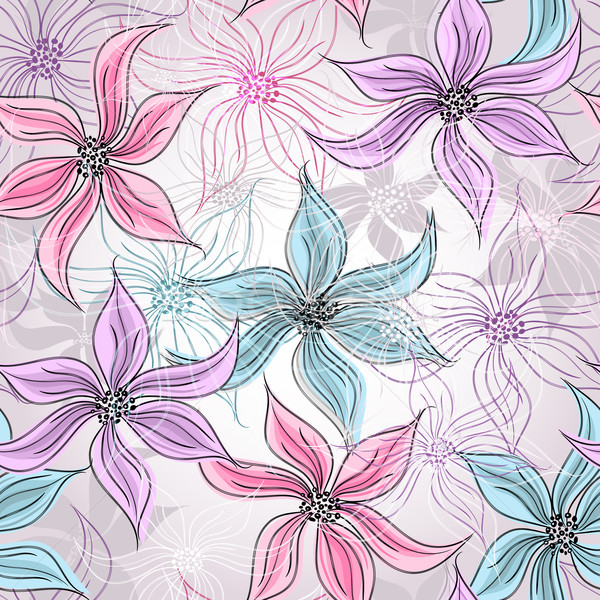 Seamless spring floral pattern Stock photo © OlgaDrozd