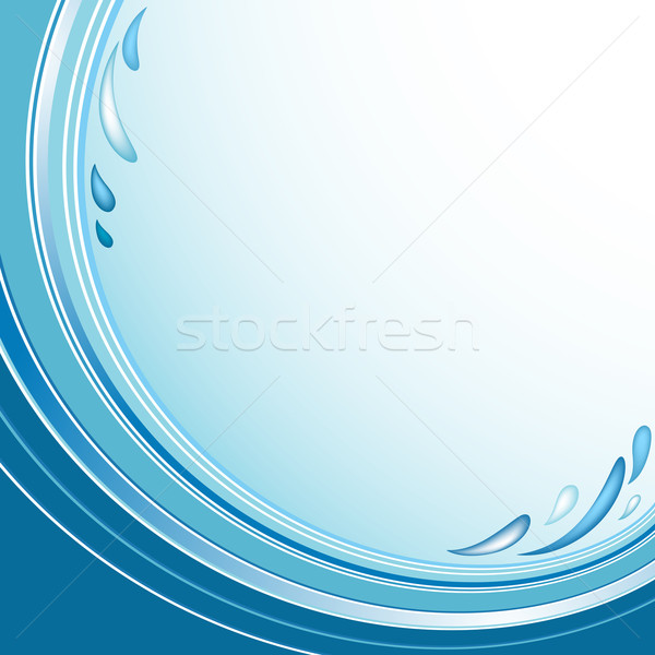 Albastru decorativ cadru valuri vector cer Imagine de stoc © OlgaDrozd