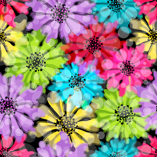 [[stock_photo]]: Floral · coloré · modèle · printemps