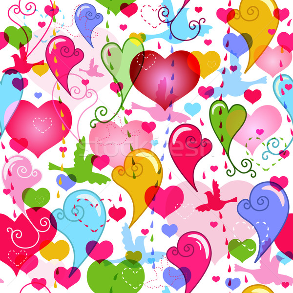 Seamless valentine vivid pattern Stock photo © OlgaDrozd