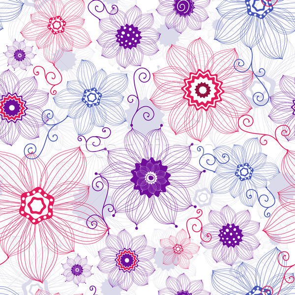 Naadloos witte patroon Rood violet Stockfoto © OlgaDrozd