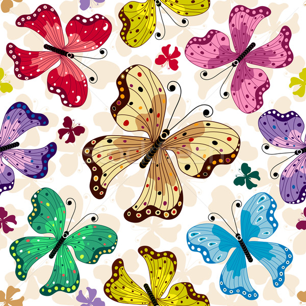 Seamless pattern with butterflies Stock photo © OlgaDrozd