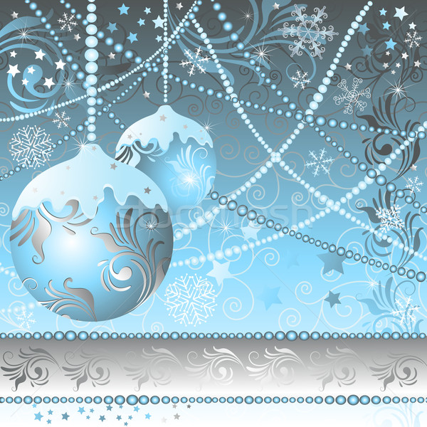 Noël cadre étoiles flocons de neige vecteur [[stock_photo]] © OlgaDrozd