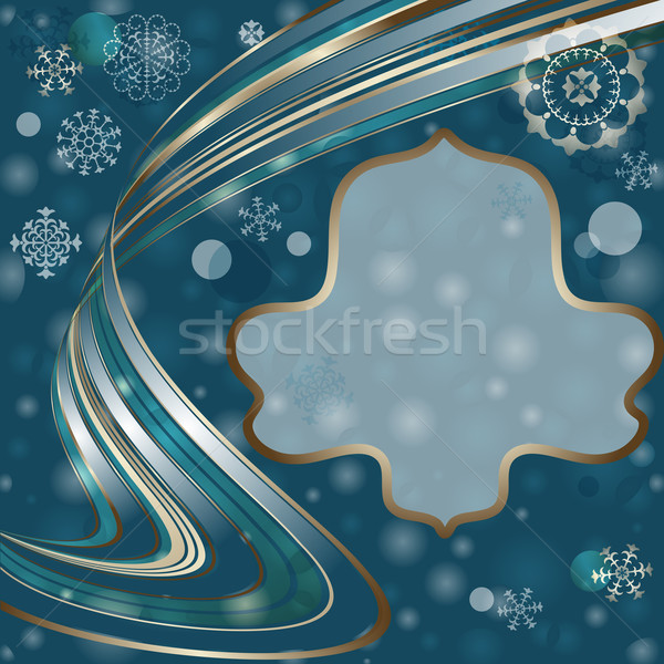 Christmas dark blue frame Stock photo © OlgaDrozd