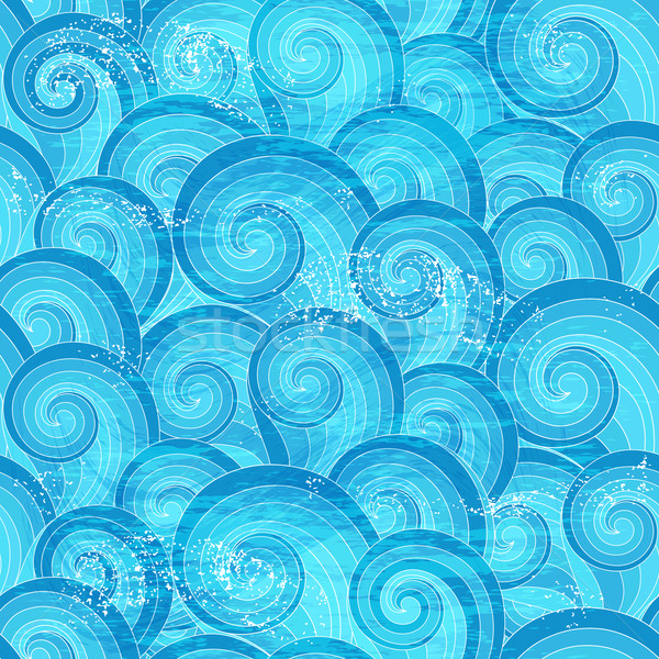 Seamless pattern with blue waves Stock photo © OlgaDrozd