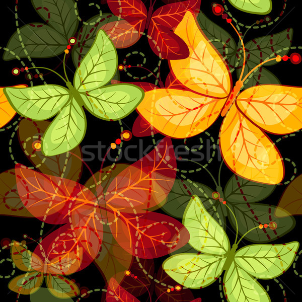 Végtelenített sötét ősz minta élénk áttetsző Stock fotó © OlgaDrozd