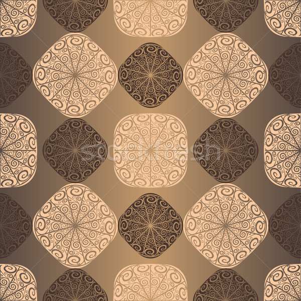 Stock photo: Seamless vintage brown pattern