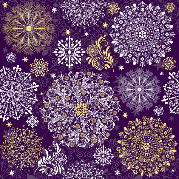 Christmas dark violet seamless pattern Stock photo © OlgaDrozd