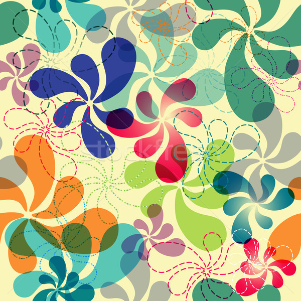 Naadloos patroon levendig bloemen vector Stockfoto © OlgaDrozd
