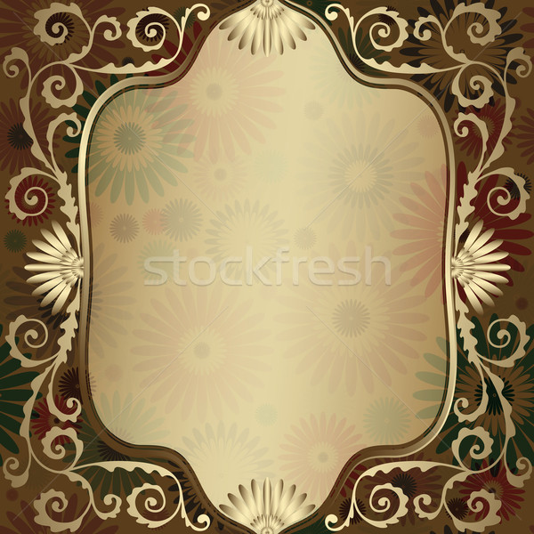 Stock fotó: Klasszikus · arany · áttetsző · keret · elegancia · virágok