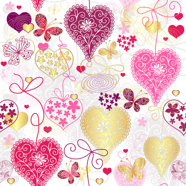 Seamless motley valentine pattern Stock photo © OlgaDrozd
