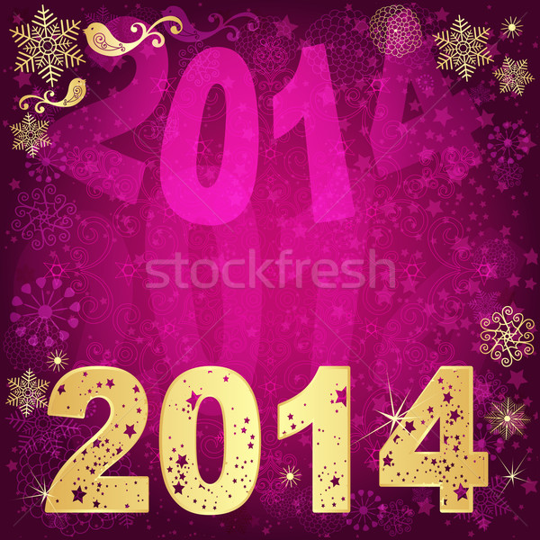 [[stock_photo]]: Or · pourpre · Noël · cadre · 2014
