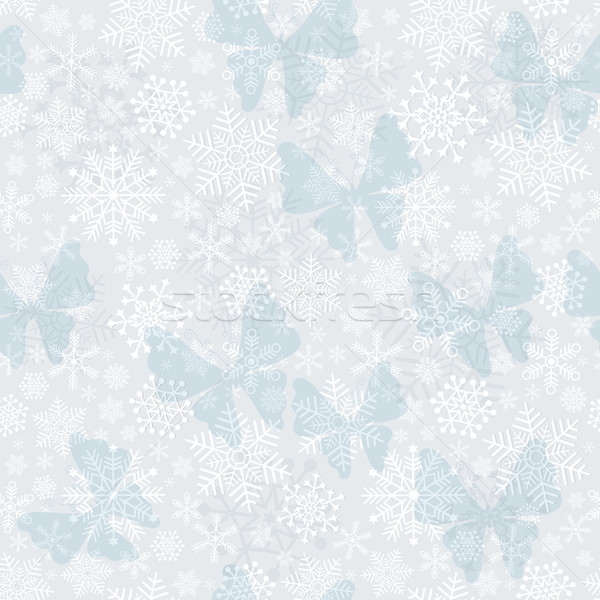 Seamless silvery Christmas pattern Stock photo © OlgaDrozd