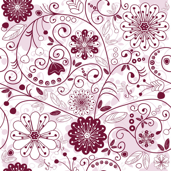 White-purple seamless floral pattern Stock photo © OlgaDrozd