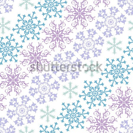 Naadloos Blauw christmas behang violet witte Stockfoto © OlgaDrozd