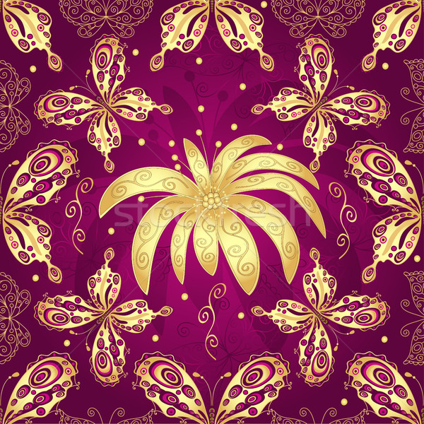Floral purple seamless pattern  Stock photo © OlgaDrozd