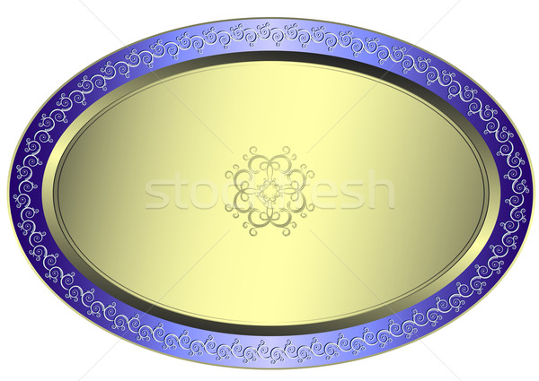 Silvery oval plate Stock photo © OlgaDrozd