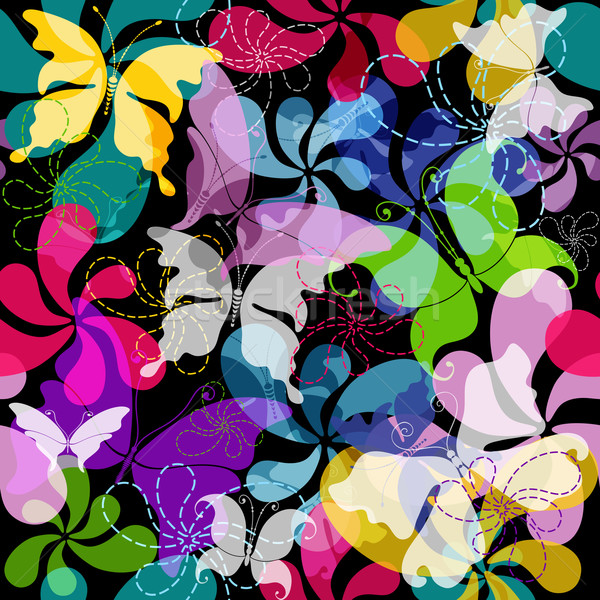 Seamless dark floral pattern Stock photo © OlgaDrozd