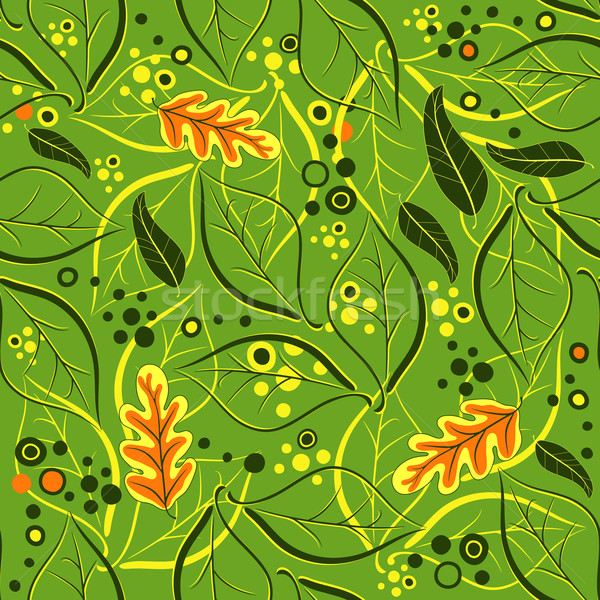 Green seamless floral pattern Stock photo © OlgaDrozd