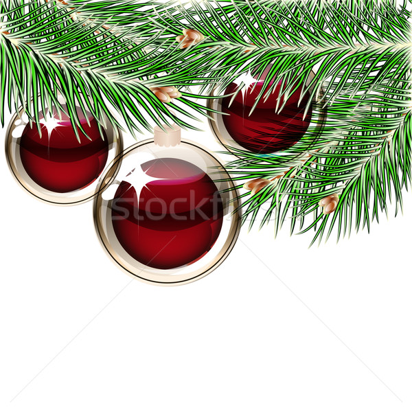 Christmas background with transparent balls Stock photo © OlgaYakovenko