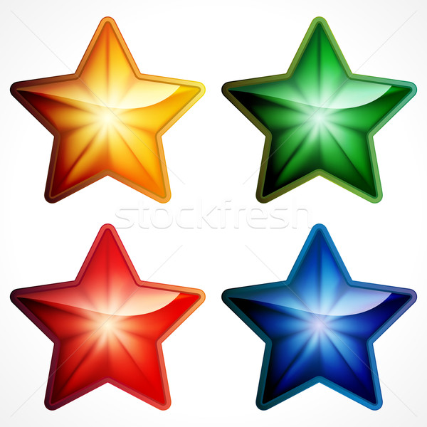 Kleur star icon witte eps 10 Stockfoto © OlgaYakovenko