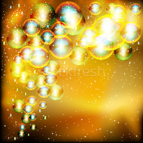 Light gold abstract celebration background with twinkling soap b Stock photo © OlgaYakovenko