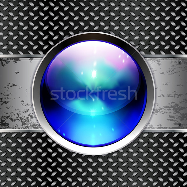 テクノ ボタン 金属 バナー 巨大な ストックフォト © OlgaYakovenko